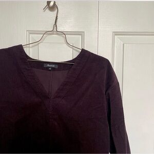 Madewell Deep Plum V-Neck Top